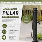 Outdoor Antize Faucet Hydrant, Vertical Garden Water Column with Hose Hook. Aluminum Alloy Pipe Free Stand. Side Bottom Inlet Irrigation Spigot for Yard Farm Cleaning. Weatherproof Design - Image 4