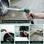 High Pressure Garden Hose Nozzle with 4 Spray Patterns & Thumb Control (Lake Blue) - Image 4