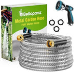 Beitopamz Metal Garden Hose 75 ft with Nozzle, Stainless Steel by BeitopamzGardenHose