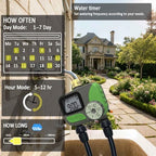 Sprinkler Timers Two Independent Automatic Watering System for Garden Hose, Low Power Consumption, One Year Standby Time, Rain Delay Watering Schedule, Easy Installation, Outdoor Waterproof - Image 2
