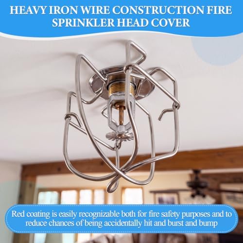 Shimeyao 16 Pcs Silver 1/2" Fire Sprinkler Head Cage Guard Protector Cover Watering Equipment System Sprinkler Bracket for Pendent Upright Horizontal Sidewall Double Hook Ceiling Mount - Image 4