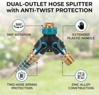 Fafeicy 3/4 Inch Y Garden Hose Connector, 2 Way Water Splitter - Image 3