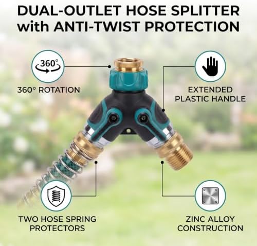 Fafeicy 3/4 Inch Y Garden Hose Connector, 2 Way Water Splitter - Image 3