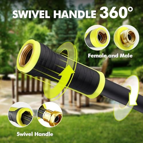 200 FT Heavy Duty Garden Hose, 5/8 in Rubber Water Hose - Image 3