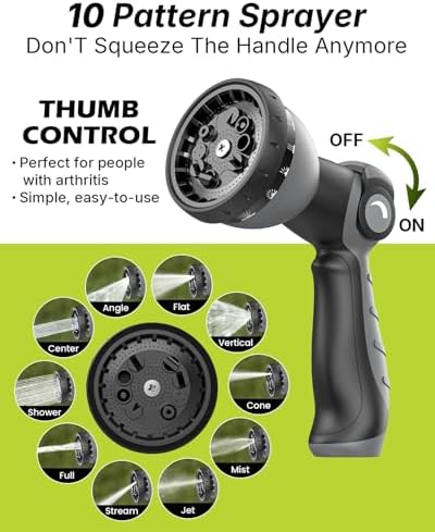 Garden Hose, 100FT Ultra Lightweight Water Hose with Spray Nozzle - Image 6