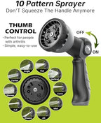 Garden Hose, 100FT Ultra Lightweight Water Hose with Spray Nozzle - Image 6