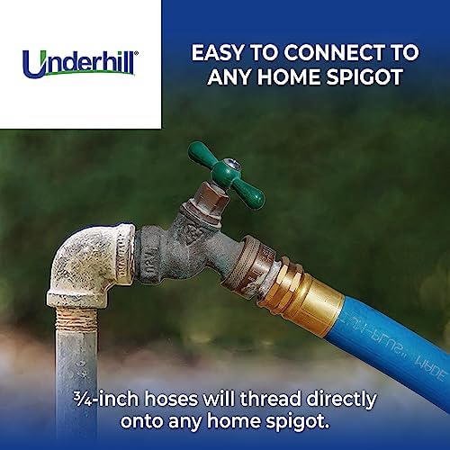 Underhill UltraMax Commercial Garden Water Hose 100 ft, Lightweight, Flexible, Anti-Kink, All Weather, 1200 psi, H75-100B, 3/4 Inch x 100 ft, Blue - Image 6