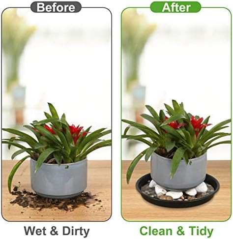 8 Pack 10Inch 12Inch 14Inch 15 Inch Plant Saucer Plastic Plant Saucer Drip Trays Plant Saucers for Indoors Outdoor Plant (10+12+14+15 inch) Black - Image 4