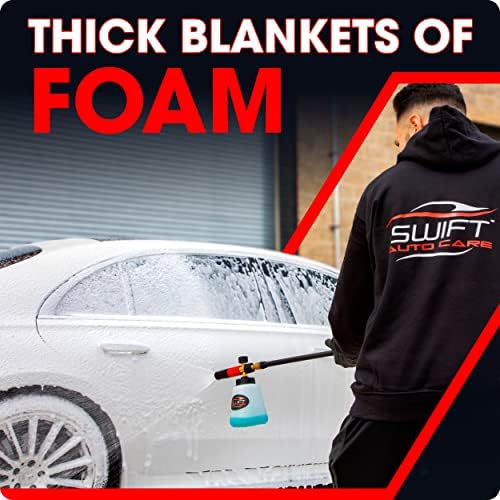 Swift Premium Foam Cannon for Pressure Washer – Heavy Duty Foam Sprayer for Car Wash | ¼ Inch Quick Connector | Adjustable Wide Mouth for Extra Thick Snow Foam | Holds 1 Liter of Soap! - Image 3