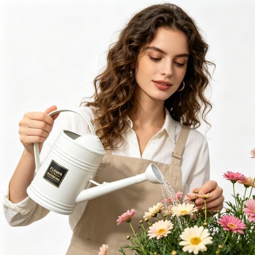 Long Spout Watering Can, 1.8L Metal Sprinkler Head for Indoor Outdoor - Image 3