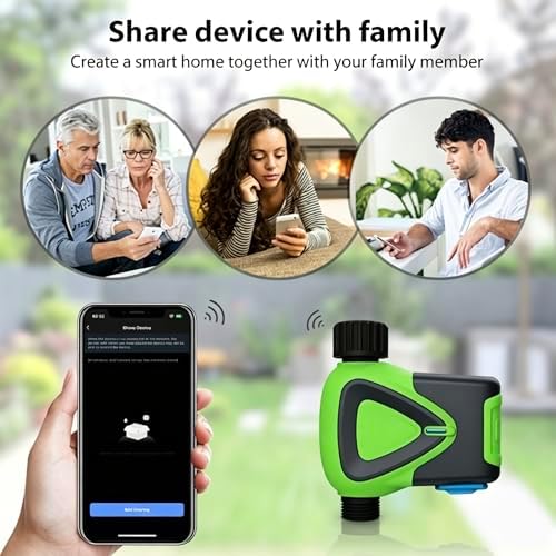 Garden Hose Timer, App Controlled Irrigation Controller with Rain Delay, Auto & Manual Watering Mode,Waterproof Digital Sprinkler Timer for Outdoor Lawn Yard Patio Irrigation System,Green - Image 6