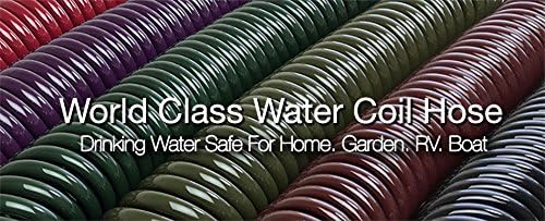 Water Right 300 Series (3/8") Coil Garden Hose, Drinking Water Safe, 50-Foot, Lead-Free Brass Fittings, Cranberry - Image 3