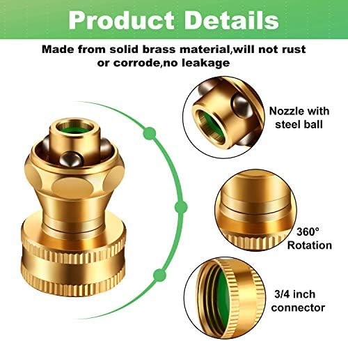Hotop 6 Pack Big Shot Brass Hose Nozzle Adjustable Twist,3/4 Inch - Image 3