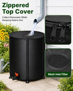 50 Gallon Collapsible Rain Barrel, Portable Rainwater Collection System, Rain Catcher Barrel with Spigots and Overflow Kit, Rain Water Barrel Collector for Garden, Black ﻿ - Image 5