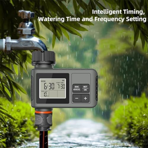 Automatic Watering Timer with Large LCD Display, Programmable Irrigation Controller for Garden Hose, Drip System & Lawn Sprinkler, Fits 3/4-1/2 Inch Faucet - Image 4