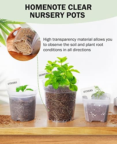 homenote 5 Inch Clear Nursery Pots with Drainage Holes for Plants (30 Pcs) - Image 6