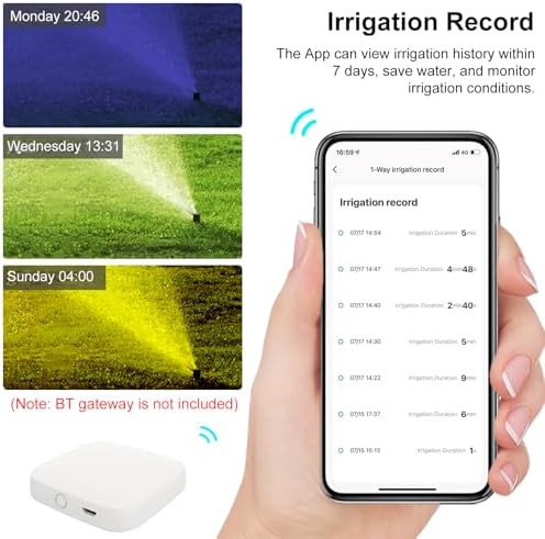 WiFi Water Timer, 2 Zone Smart Sprinkler Timers with Rain Delay and Manual Auto Mode, Dual Outlet Hose Timer for Garden Lawns Yards (EU Plug) - Image 3
