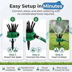 360° Coverage Precision Garden Irrigation Sprinkler Adjustable Garden Watering System with Flexible Spray Arms Rotating Yard Irrigation Tool Auto Roof Cooling Coverage System for Grass Roof(3pcs) - Image 6