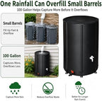 100 Gallon Collapsible Rain Barrel, Portable Rainwater Collection System, Water Storage Tank, Rain Catcher Barrel with Two Spigots and Overflow Kit, Rain Water Barrel Collector for Garden, Black - Image 4