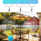 Standing Misters for Outside Patio, 5.3 FT Adjustable Height Misting System with Rechargeable Water Pump & Portable Bucket, No Faucet Needed, Outdoor Cooling Mister for Patio, Backyard, Porch & Lawn - Image 6