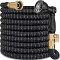 100 ft Expandable Garden Hose - All New 2026 Retractable Water Hose with 3/4" Solid Brass Fittings, Extra Strength Fabric - Flexible Expanding Hose with 10 Pattern Spray Nozzle by Artistan