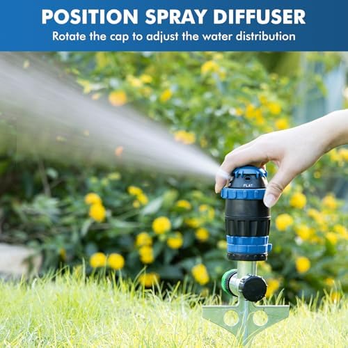 RESTMO Gear Drive Sprinkler with Metal T-Spike Base,Blue - Image 6