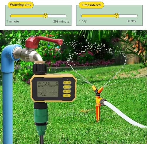 Fafeicy Solar Sprinkler Timer, Adjustable Solar Panel Automatic Water Timer with Rain Sensor for Efficient Garden Irrigation System - Image 5