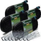 Secbulk 2026 Flat Soaker Hose 200 ft with Stakes for Garden, 50ft x 4 Linkable Drip Hose Diy Garden Irrigation System Saving 80% Water, Dual-layer Leak-free Design Water Hose with Holes by Secbulk