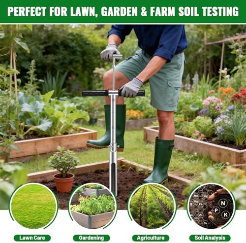 20 Inch Soil Sampler Probe, Stainless Steel Soil Core Sampling Tool with T-Handle, Heavy Duty Soil Probe for Lawn, Garden, Farm & Soil Testing - Image 5
