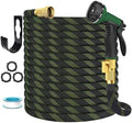 Garden Hose Non-Expandable 75 ft, Lightweight Flexible Water Hose with 10 Function Spray Nozzle, Outdoor Leak Proof, Kink-Free, Portable Hose for Yard, Lawn, Camper, High-Density Fabric, Black Green by Unknown