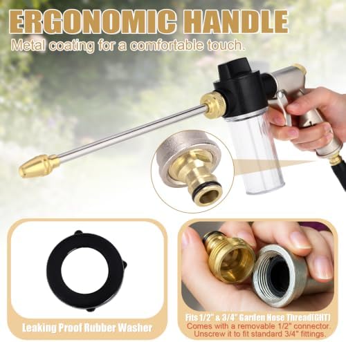 Lounsweer 6 Pack 2 In 1 High Pressure Hose Nozzle with Soap Foam Sprayer - Image 5