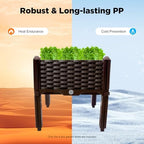 4-Piece Modular Raised Garden Bed Set, 15" Elevated Planter Box with Legs & Self-Watering Drainage, Weatherproof Plastic Vegetable Grow Kit for Patio Balcony and Deck - Image 3