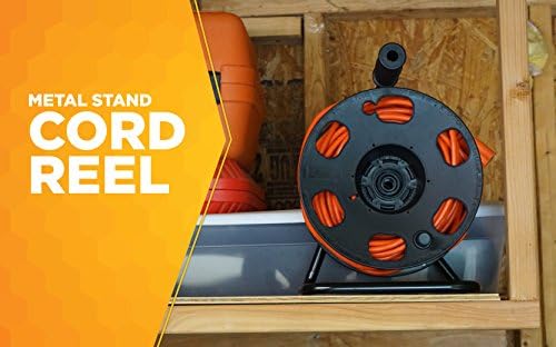 Woods Heavy Duty Metal Extension Cord Reel Stand, Holds up to 100 Ft 14/3 Cords, Black, 22849 - Image 2