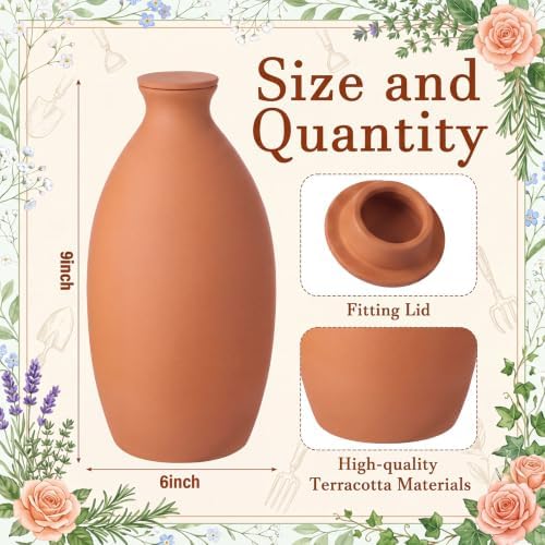 68 oz Large Olla Terracotta Self Watering Pot,Oval - Image 2