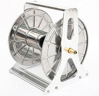 Garden Hose Holder Hose Reel Tool, Wall/Floor Mounted Water Hose Hanger, Retractable Hose Reel Butler Holder Hand Crank Swivel Bracket, Stainless Steel Organizer Water Hose Storage Stand by Doorhighpeak