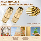 3/8" Straight Brass Union, DOT Approved Air Line Connector 10PCS - Image 3