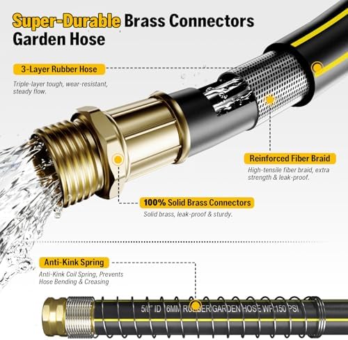 Heavy Duty Garden Hose Holder include 45ft Rubber Hose 5/8" - Image 6