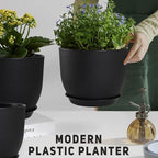 YNNICO Plant Pots 10/9/8/7.5/7 inch with Multi Mesh Drainage Holes - Image 6
