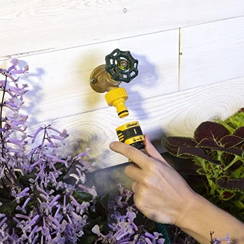 Melnor 65173AMZ RelaxGrip 8 Pattern 16" Pivoting Wand Bundle, Metal, Black, Yellow & 65134AMZ 5 Piece Quick Connect Starter Set Connector Bundle, Yellow, Black, Grey - Image 7