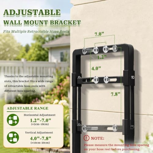 Retractable Hose Reel Stand, Ground Mounted, Adjustable, Fit Most Hose Reel - Image 7