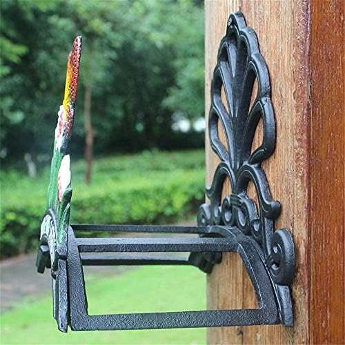 IOCCIOBB Garden Hose Holder Metal Durable Water Hose Hanger Wall Mounted Water Pipe Holds Rack Antique Garden Yard Decorative Wall Hose Hanger Reel with Welcome Sign Cast Iron Antique Design - Image 5