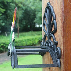 IOCCIOBB Garden Hose Holder Metal Durable Water Hose Hanger Wall Mounted Water Pipe Holds Rack Antique Garden Yard Decorative Wall Hose Hanger Reel with Welcome Sign Cast Iron Antique Design - Image 5
