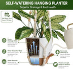 3 Pack Self Watering Hanging Planters for Indoor Plants Large 10/8/7 Inch - Image 5