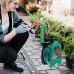 Portable Wall Mounted Water Hose Reel with Adjustable Nozzle Green - Image 6