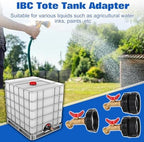 275-330 Gallon IBC Tote Water Tank Fitting, 3-Size IBC Tote Adapter 2.44" Fine, 2 "Fine & 2" Coarse Thread, 1/2" NPT to 3/4" GHT No-Lead Brass Hose Faucet Shut-off Valve Garden Hose Connector - Image 3