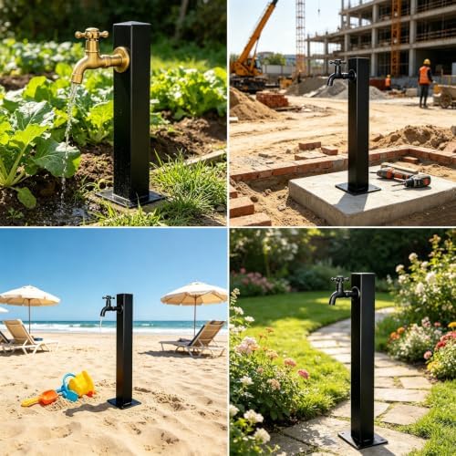 Outdoor Water Column Antifreeze Hose Faucet Stainless Steel Garden Water Tap for Backyard, Farm, Irrigation, Car Washing, Pet Showering(Height: 60cm/23.6in) - Image 6