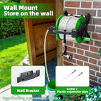 SPECILITE Portable Garden Hose Reel with 75ft Heavy Duty 304 Stainless Steel Water Pipe, Wall Mount Lightweight Winder Combo with Nozzle for Outside, Yard, Patio - Image 3