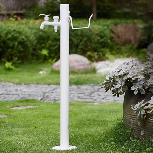Freestanding Outdoor Aluminum Hose Holder - Durable Water Column Hydrant with Tap for Garden, Farm, Ranch, Backyard - Lightweight, 34x2in (86x5cm) by Unknown