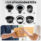 4" & 2-1/2" Magnetic Dust Collection Fittings,8 high-strength magnets,One-to-Many Magnetic Starter Kit,1s connect and disconnect—enabling efficient hose transfer between different machines - Image 5