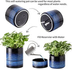 Nihow Ceramic Self Watering Plant Pot for Indoor Plants, 6 Inch,Blue - Image 3
